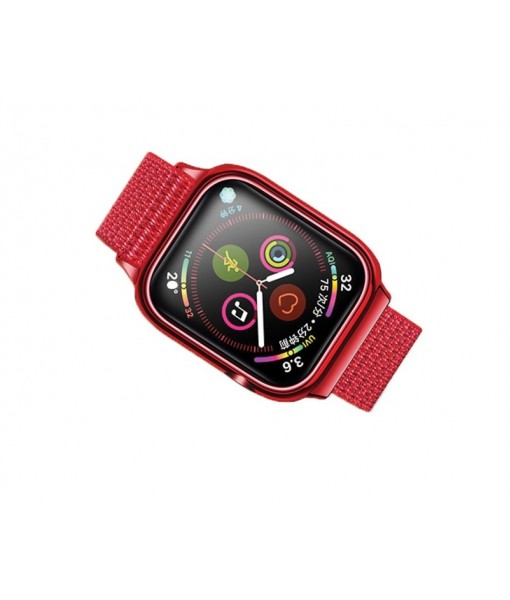 Curea Apple Watch Usams Nylon Cu Cadru Compatibila Cu Apple Watch 4 / 5 / 6 / Se (40mm), Rosu